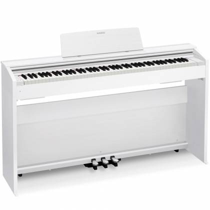 Casio PX870WE Privia 88-Key Digital Piano w/ Cabinet Stand & Pedals (White)