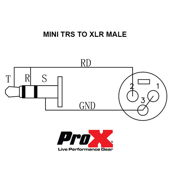 ProX XC-MXM10 Unbalanced 1/8" (3.5mm) TRS-M Mini to XLR3-M High Performance Audio Cable - 10 Ft.