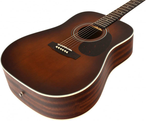 Cort EARTH70-BR - Guitare acoustique Dreadnought avec table en épicéa massif - Marron