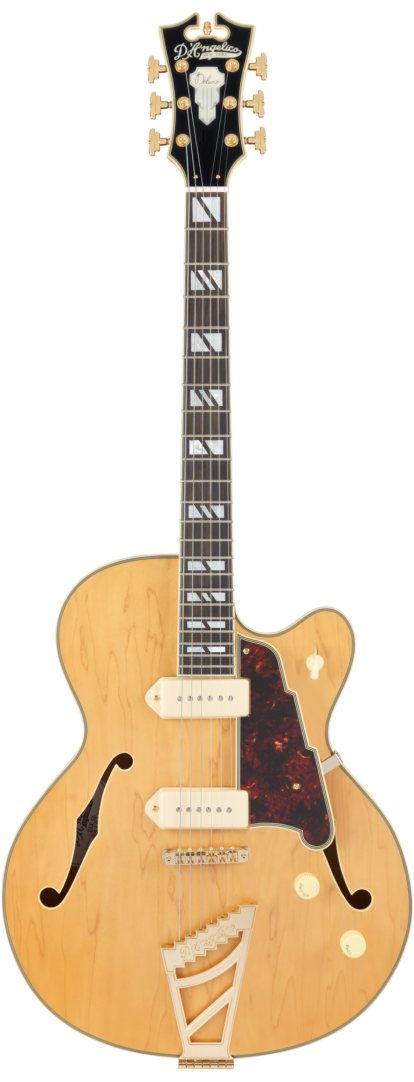 D'Angelico DAD59SHNGT Guitare électrique à corps creux (miel satiné)