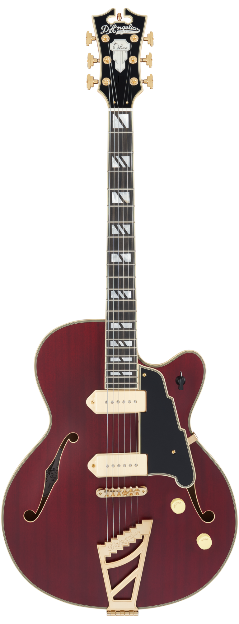 D'Angelico DAD59STWGT Guitare électrique à corps creux (Satin Trans Wine)