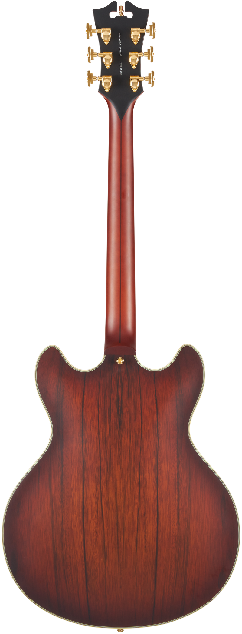 D'Angelico DADDCSBBGS Deluxe DC Guitare électrique semi-creuse (Satin Brown Burst)