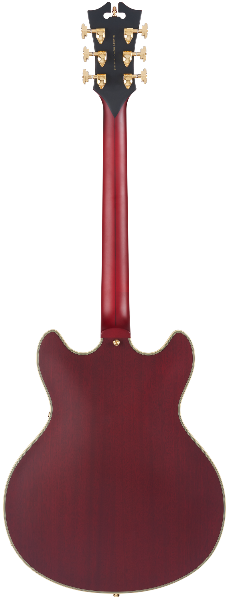 D'Angelico DELUXE DC Semi Hollow-Body Electric Guitar (Satin Trans Wine)