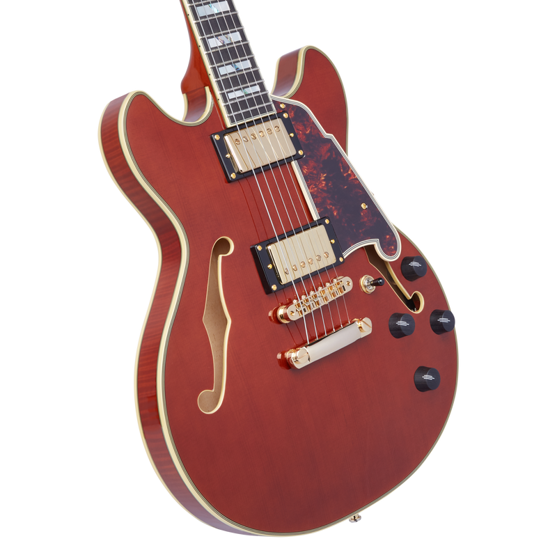 D'Angelico DAEMINIDCVIOGS Mini guitare électrique semi-creuse (alto)