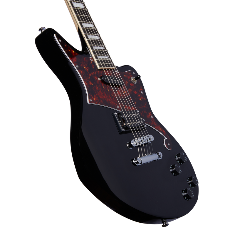 D'Angelico PREMIER BEDFORD Series Offset Solid Body Electric Guitar (Black)