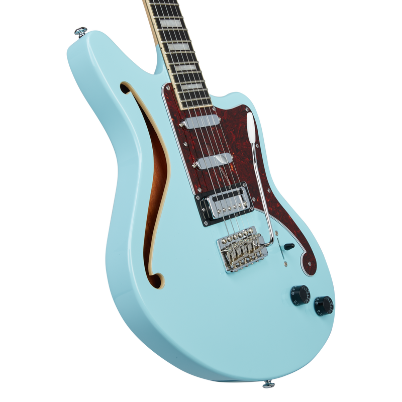 D'Angelico DAPBEDSHSBMCS Guitare électrique semi-creuse (bleu ciel)