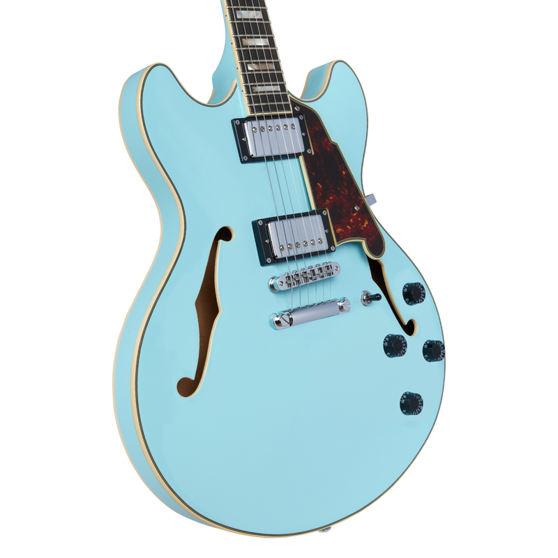 D'Angelico DAPDCSKBCS Guitare électrique semi-creuse (bleu ciel)