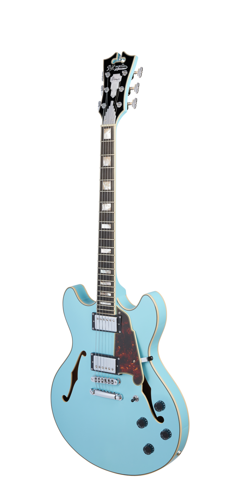 D'Angelico DAPDCSKBCS Guitare électrique semi-creuse (bleu ciel)