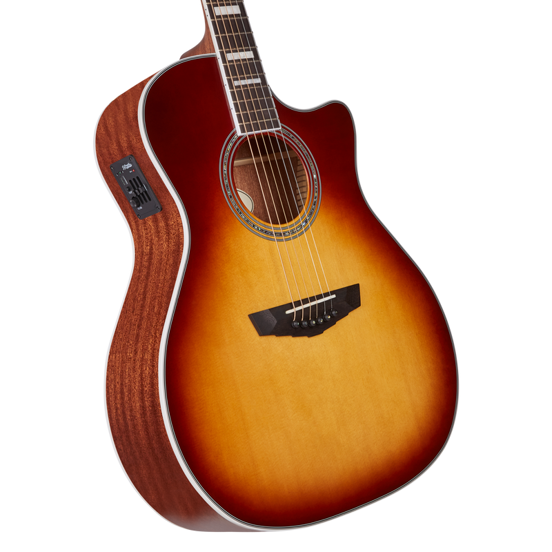 D'Angelico DAPG200ITBAPS Série PREMIER GRAMERCY - Guitare électrique acoustique Gramercy Grand Auditorium CE - Iced Tea Burst
