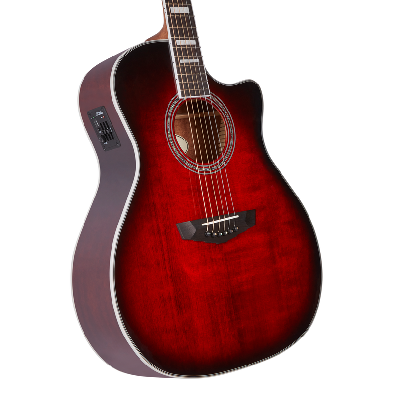 D'Angelico PREMIER GRAMERCY Series Acoustic Electric Guitar (Trans Black Cherry Burst)