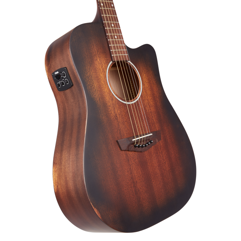 D'Angelico PREMIER BOWERY Series  Acoustic Electric Guitar (Aged Mahogany)