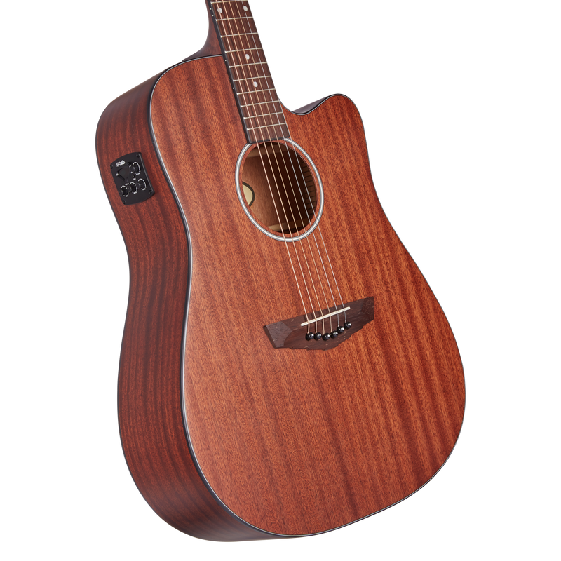 D'Angelico PREMIER BOWERY Series Acoustic Electric Guitar (Mahogany Satin)