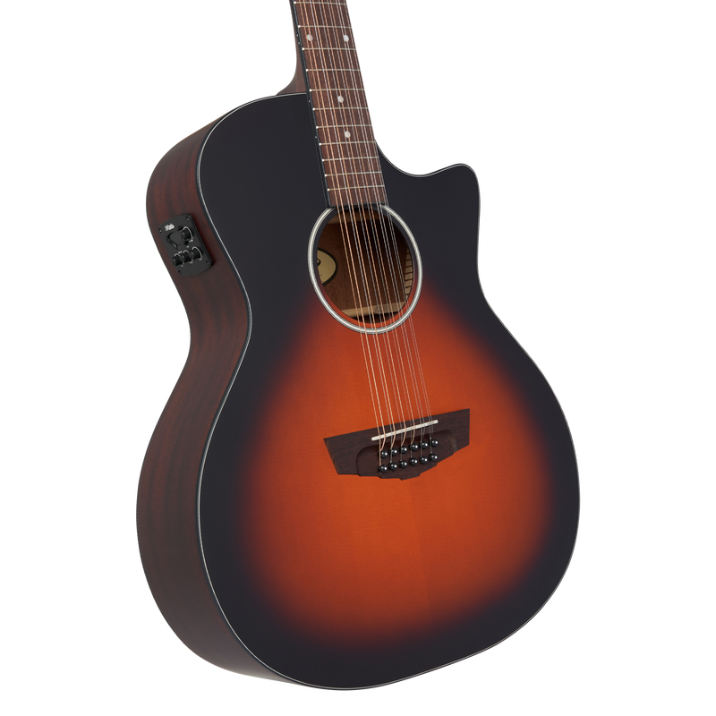 D'angelico PREMIER FULTON LS 12-String Acoustic Electric Guitar (Satin Vintage Sunburst)
