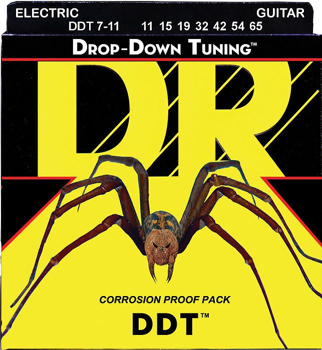 DR Handmade Strings DDT7-11 Cordes de guitare électrique DDT – Extra lourdes (11-65)