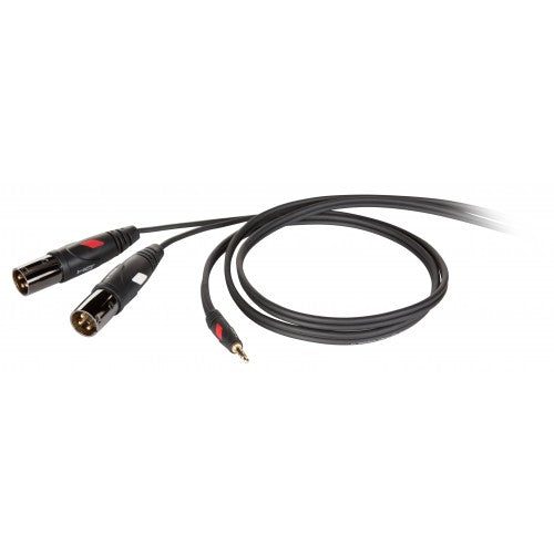 DieHard DHG595LU18 GOLD Câble stéréo professionnel 3,5 mm vers 2x XLR 3 broches - 1,8 m
