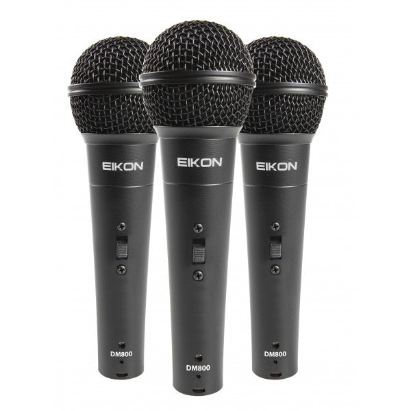 Eikon DM800KIT Kit de 3 microphones dynamiques vocaux - Noir