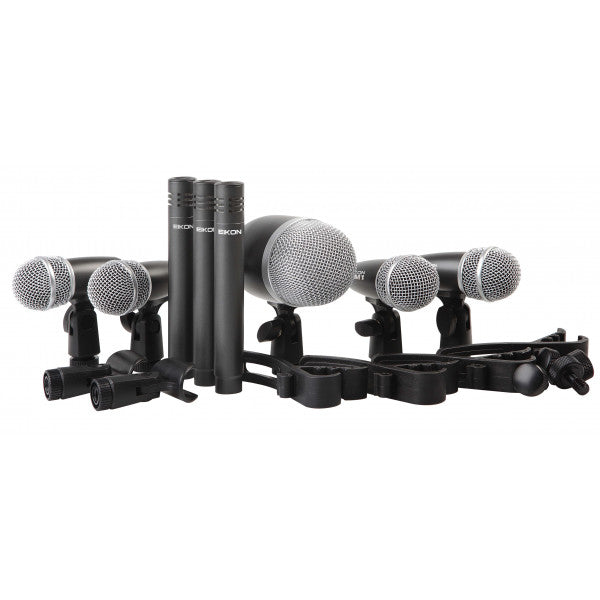 Eikon DMH8XL Ensemble de 8 microphones pour batterie avec étui