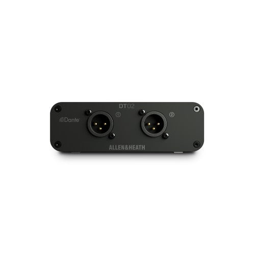 Allen & Heath DT-02-X 2-Out Dante Output Expander with XLR/PoE or DC - Power Supply & Rubber Feet