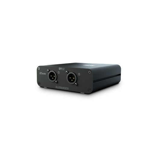 Allen & Heath DT-02-X 2-Out Dante Output Expander with XLR/PoE or DC - Power Supply & Rubber Feet