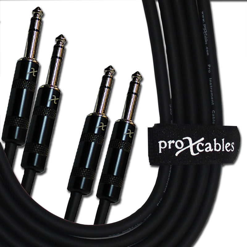 ProX XC-DTRS10 Balanced Dual 1/4" TRS to Dual 1/4" TRS High Performance Audio Cable - 10 Ft.
