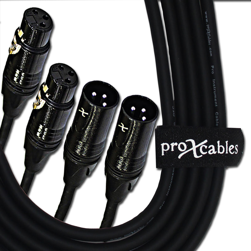 ProX XC-DXLR05 5 Ft. Balanced Dual XLR-M to Dual XLR-F High Performance Audio Cable