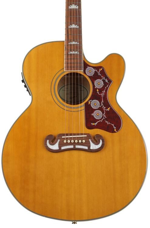 Epiphone EJ200CE J-200 EC Studio Studio Guitare électrique (Vintage Natural)