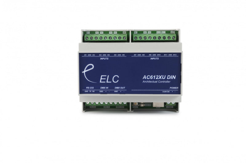 ELC AC612DIN Contrôleur DMX 12X 512 DMX CONNECTIONS DE DIN-RAIL Mémoire de canal DMX USB