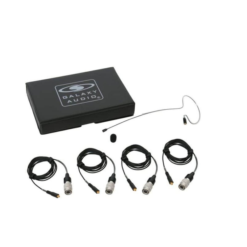 Galaxy Audio ESM8-OBK-4AT Black Single Ear Omni-Directional Earset Microphone with 4 Cables for Audio-Technica