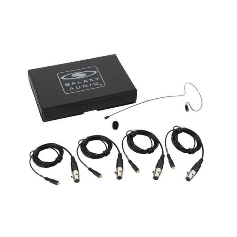 Galaxy Audio ESM8-OBK-4GAL Black Single Ear Omni-Directional Earset Microphone with 4 Cables for Galaxy Audio/AKG