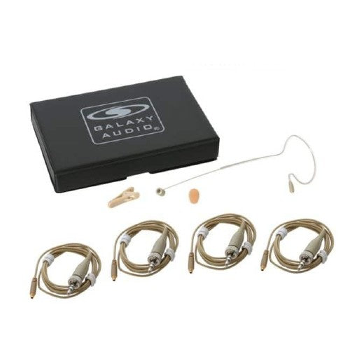 Galaxy Audio ESM8-UBG-4SEN Beige Single Ear Uni-Directional Earset Microphone with 4 Cables for Sennheiser