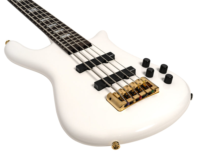 Spector EURO5WHCL Euro 5 Classic - 5 String Electric Bass with Dual Single Coil Pickups - Solid White