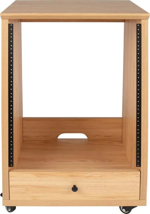 Gator Frameworks GFW-ELITESTUDIORK12-MPL Elite Furniture Series Support de studio incliné 12U avec roulettes verrouillables (érable naturel mat)