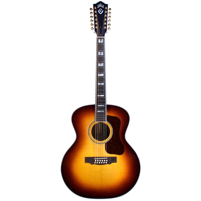 Guild USA F-512E ATB - 12-String Jumbo Acoustic Electric Guitar - Antique Burst Nitro