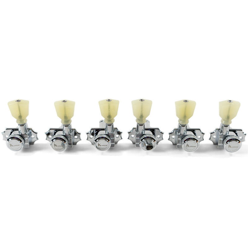 Kluson KRGL-3-CP Revolution Pearloid Locking 3+3 Chrome Tuner Set