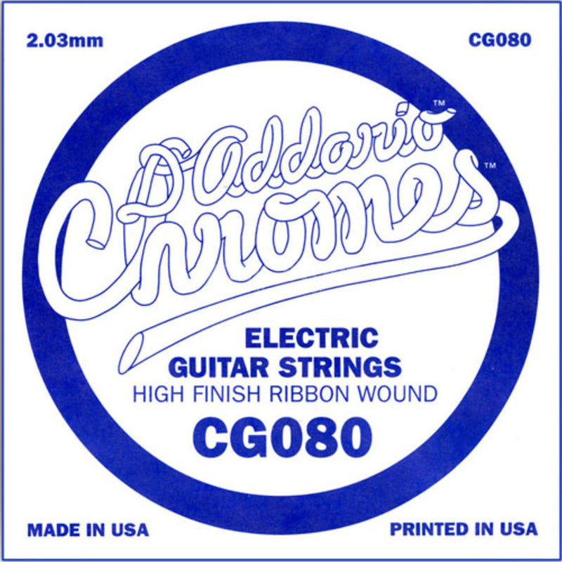 D'Addario CG080 XL Flat Wound Single Electric Guitar String - .080 Gauge