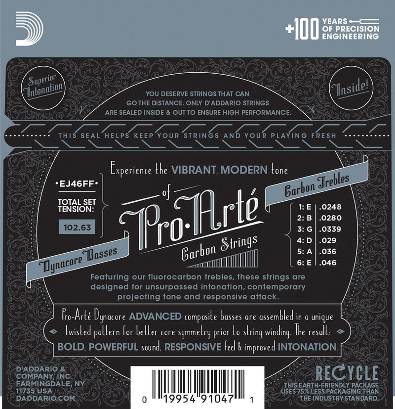 D'Addario EJ46FF Pro Arte Carbon Classical Guitar Strings Hard Tension