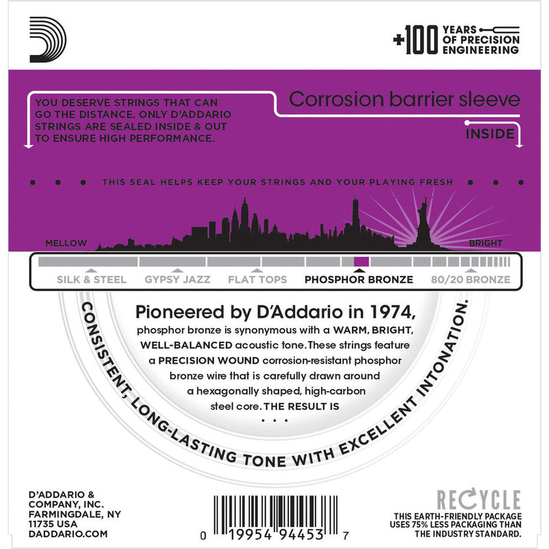 D'Addario EJ38H Phosphor Bronze Acoustic Guitar Strings High Strung10-27