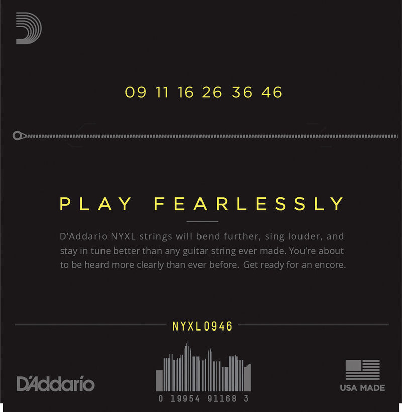 D'Addario NYXL0946 Cordes de guitare électrique enroulées en nickel – 09-46 dessus super léger/bas régulier