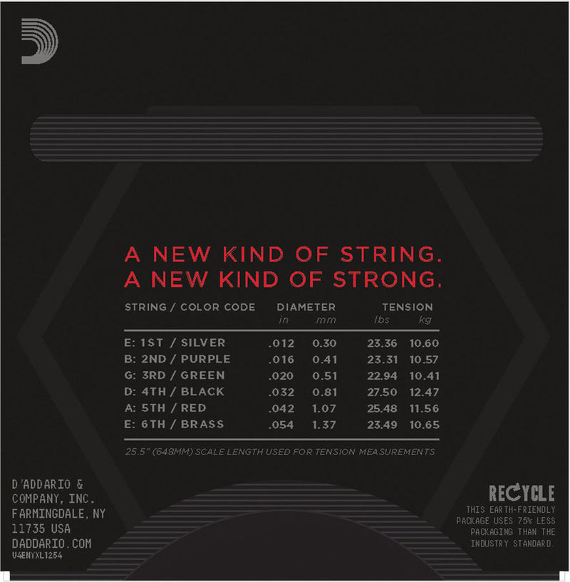 D'Addario NYXL1254 Nickel Wound Electric Strings - Heavy 12-54