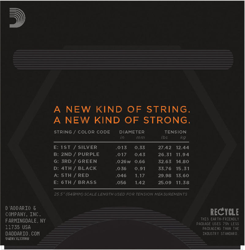 D'Addario NYXL1356W Nickel Wound Electric Strings - Medium Wound 13-56