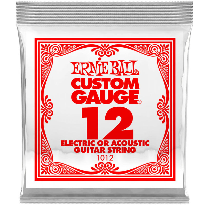 Ernie Ball 1012EB Plain Steel Electric or Acoustic Guitar Strings - 012P