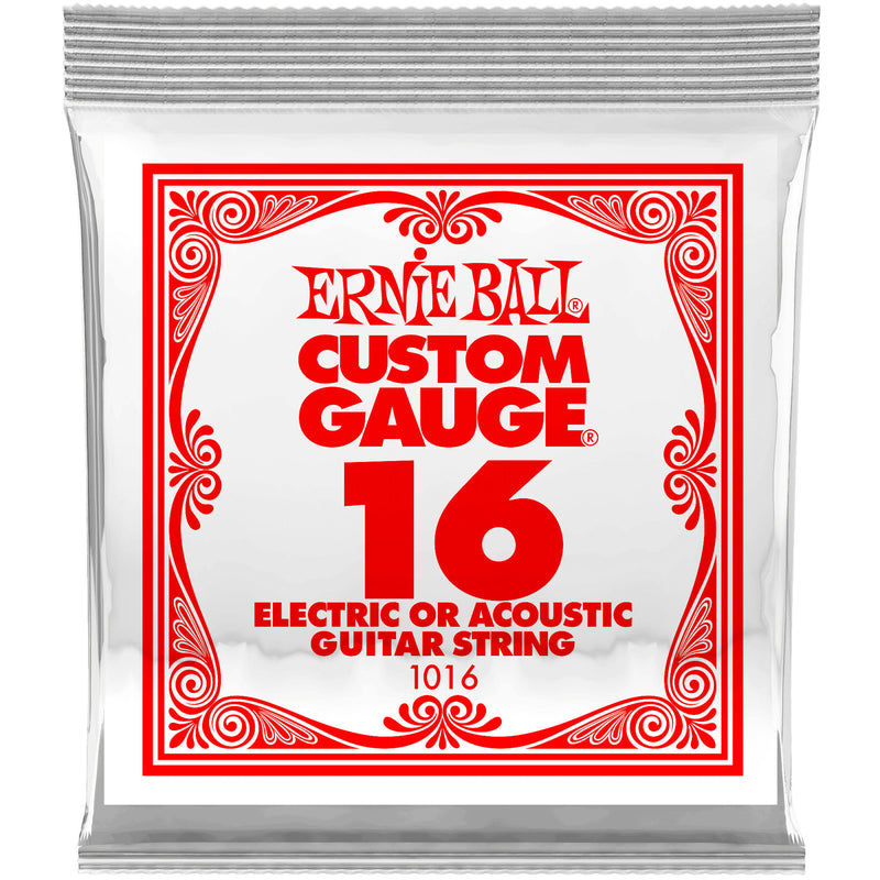 Ernie Ball 1016EB Plain Steel Electric or Acoustic Guitar String - 016P