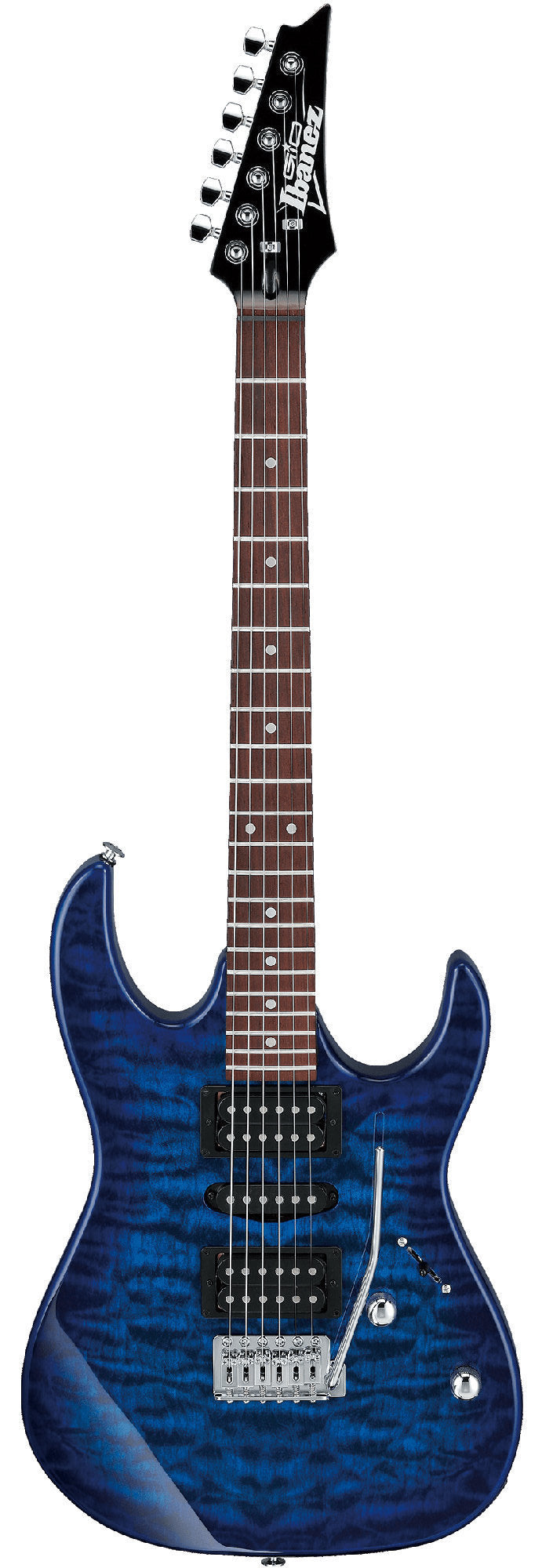 Ibanez GRX70QATBB GIO Series - Guitare électrique avec configuration de micro HSH - Transparent Blue Burst