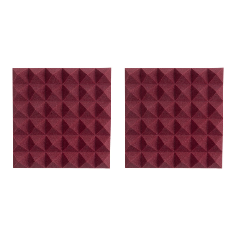 Gator Frameworks GFW-ACPNL1212PBDY-2PK 12X12 "Panneau pyramide acoustique - Bourgogne, 2 pack