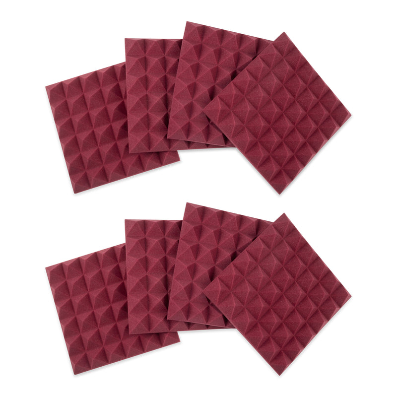 Gator Frameworks GFW-ACPNL1212PBDY-8PK 12X12 "Panneau pyramide acoustique - Bourgogne, 8 pack