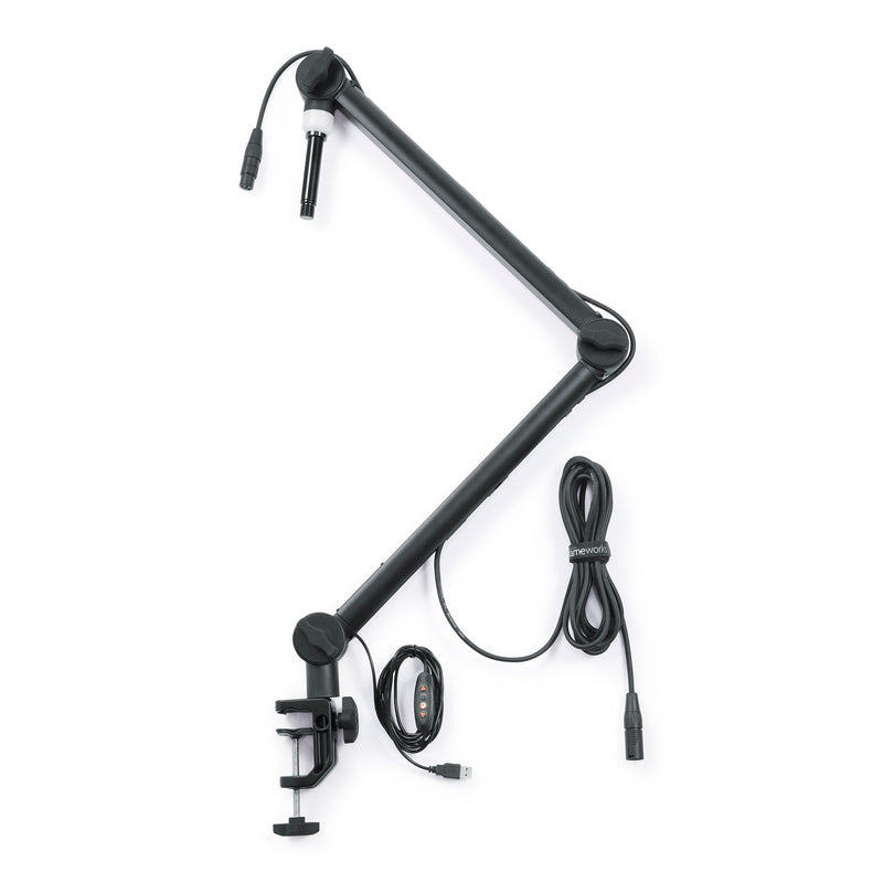 Gator Frameworks GFW-MIC-BCBM4000 Deluxe Desk Mounted Broadcast Stand w/ Boom & LED Light