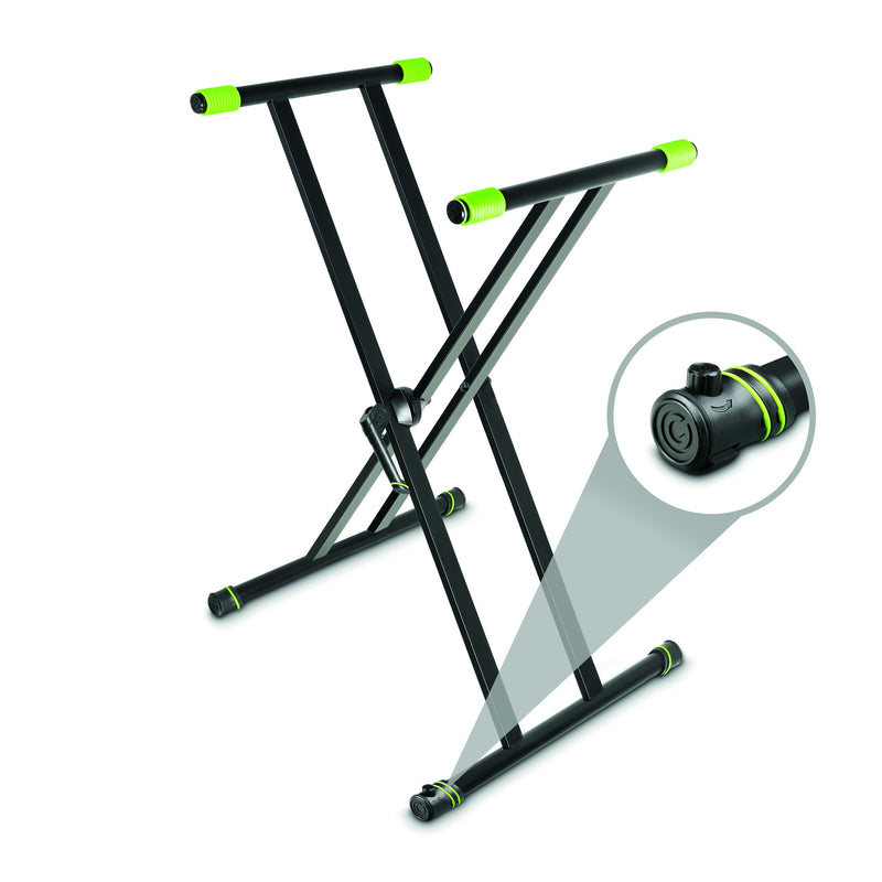 Gravity GR-GKSX2RD Keyboard Stand Set w/ Keyboard Stand X-Form Double and Rapid Desk
