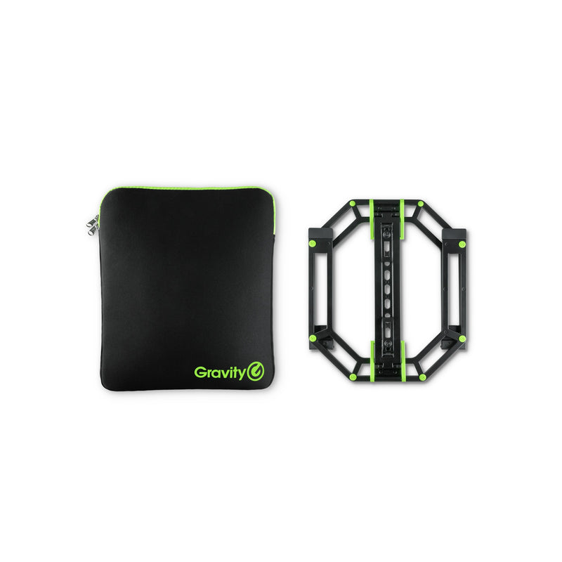 Gravity GR-GLTS01BSET1 Support réglable pour ordinateurs portables et contrôleurs avec sac de protection en néoprène 