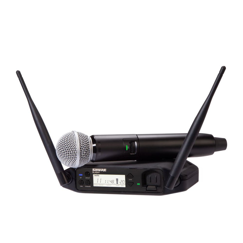 Shure GLXD24+/SM58-Z3 Dual Band Wireless System with GLXD4+ Tabletop Receiver and SM58® Handheld Transmitter