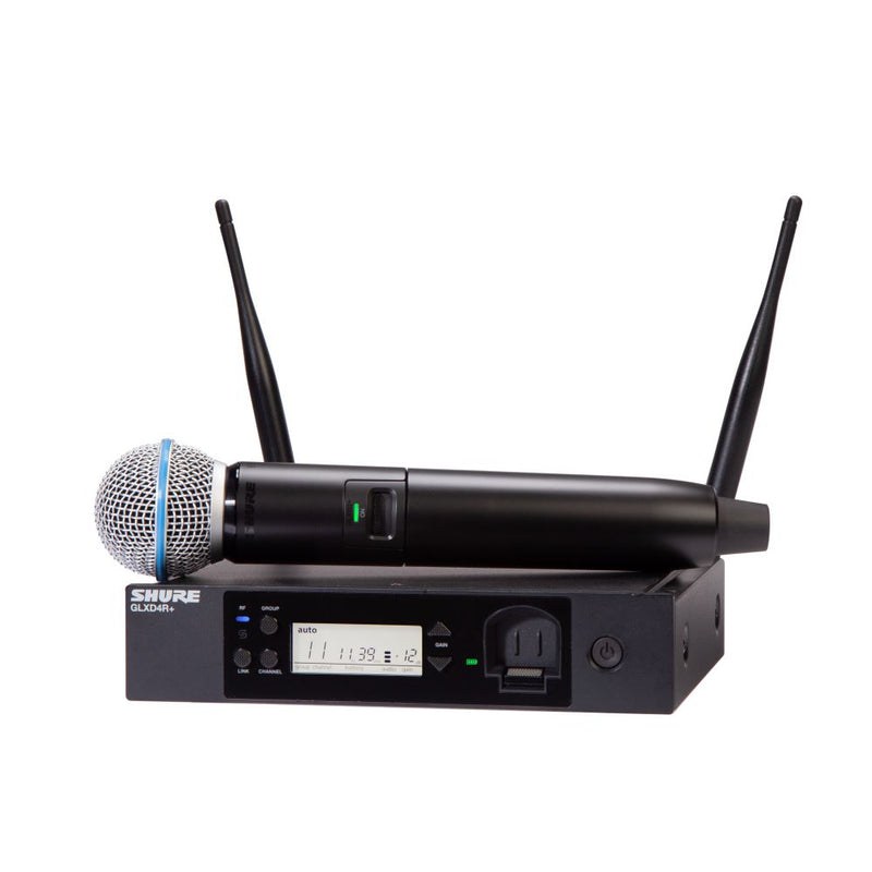 Shure GLXD24R+/B58-Z3 Dual Band Wireless System with GLXD4R+ Half-rack Receiver and Beta®58A Handheld Transmitter